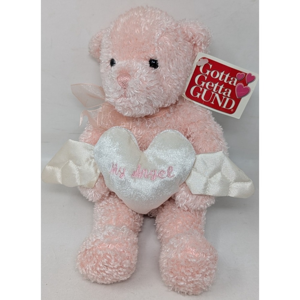 Gund Wings of Love Pink My Angel Teddy Bear Plush Vintage New With Tags